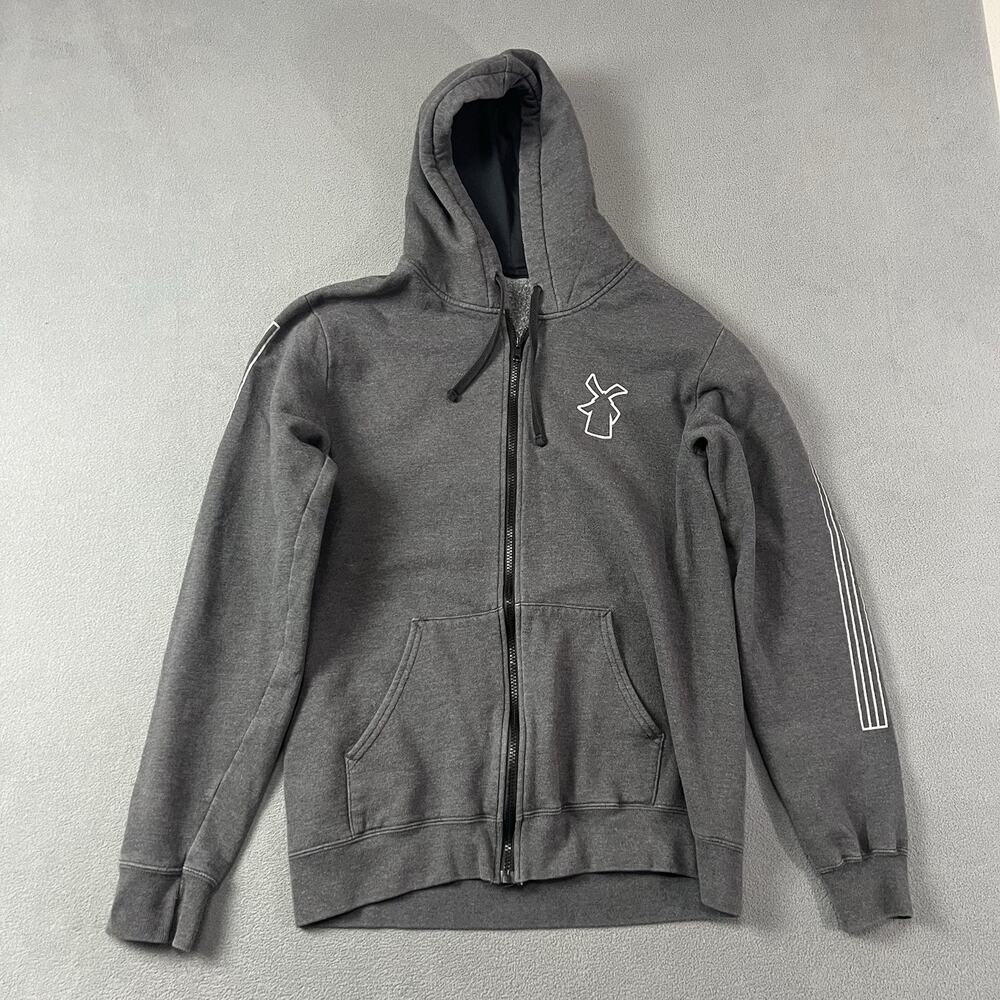 Dutch Bros Hoodie Mens Large Gray Full Zip Coffee Employee Workwear Pockets